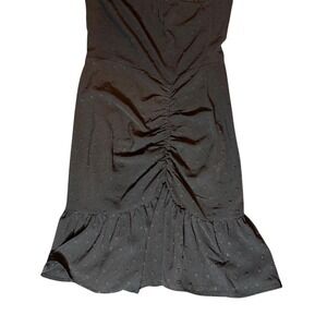 Beachsissi Black Swiss Dot Strapless Ruched Ruffle Mini Dress Small NWT